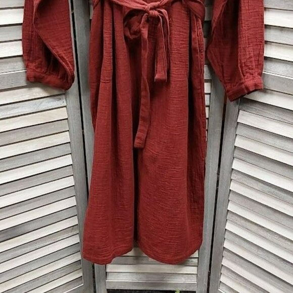 Women's Balloon Long Sleeve Tie-Front Shirtdress | Universal Thread | Small - Picture 2 of 7